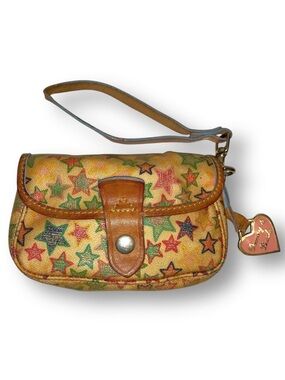 Vintage Dooney & Bourke Y2K Stars Wristlet Multicolor Leather